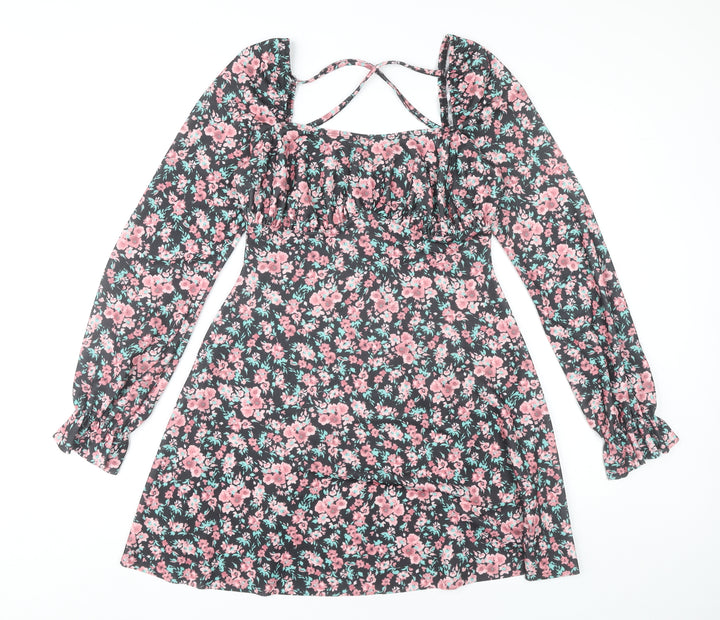 River Island Women’s Multicoloured Floral Mini A-Line Dress UK 10