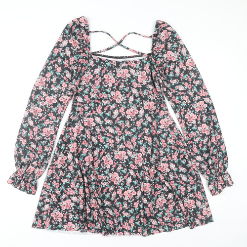 River Island Women’s Multicoloured Floral Mini A-Line Dress UK 10