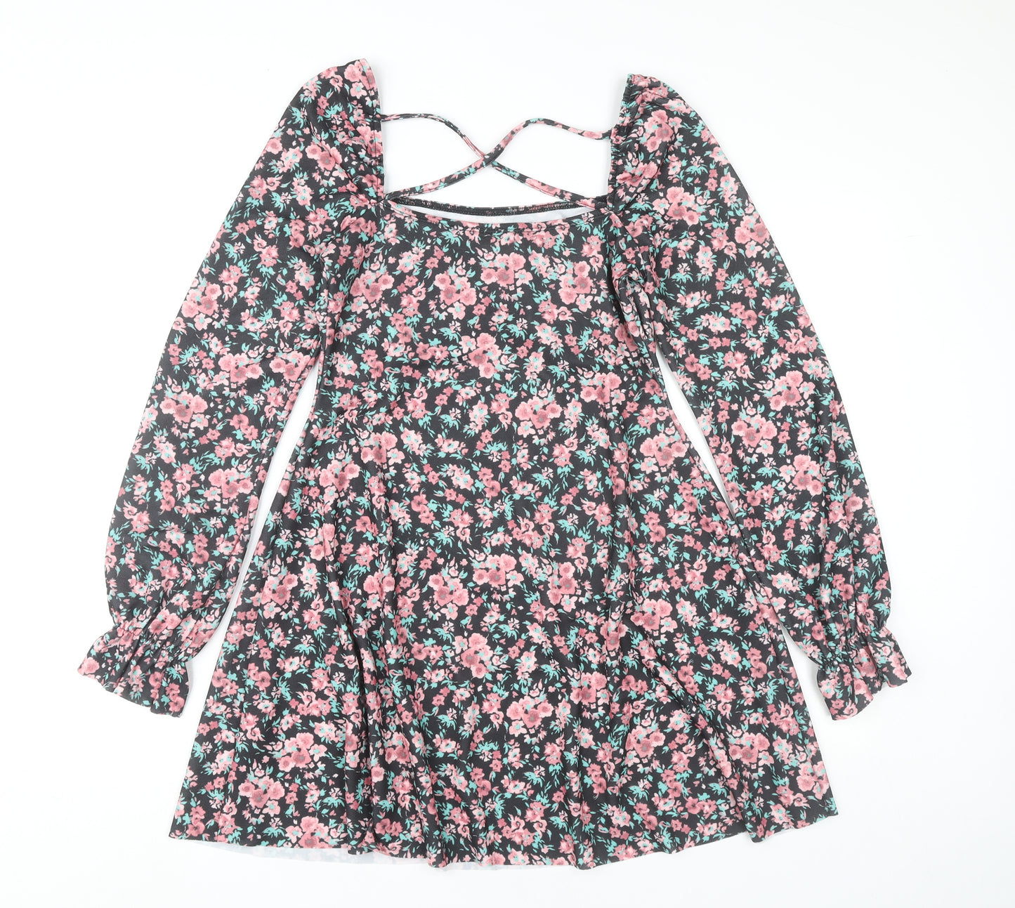 River Island Women’s Multicoloured Floral Mini A-Line Dress UK 10