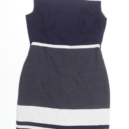 Phase Eight Women’s Blue White Grey Sheath Dress Size 12
