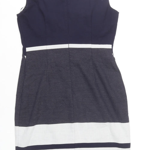 Phase Eight Women’s Blue White Grey Sheath Dress Size 12