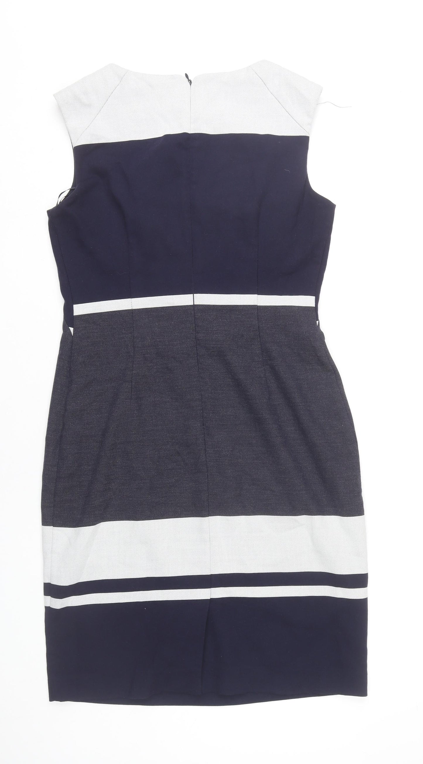 Phase Eight Women’s Blue White Grey Sheath Dress Size 12
