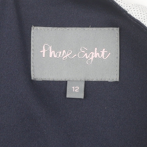 Phase Eight Women’s Blue White Grey Sheath Dress Size 12