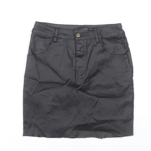 PrettyLittleThing Womens Black Size 8 Pencil Skirt Knee Length