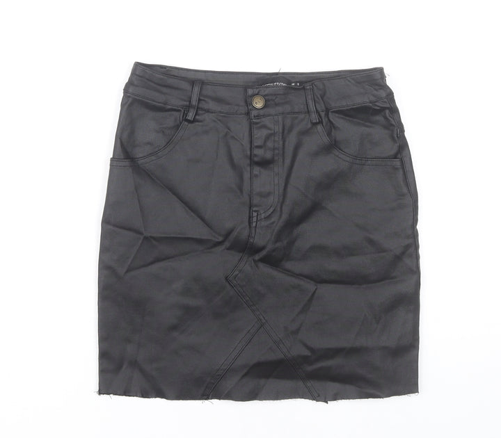 PrettyLittleThing Womens Black Size 8 Pencil Skirt Knee Length