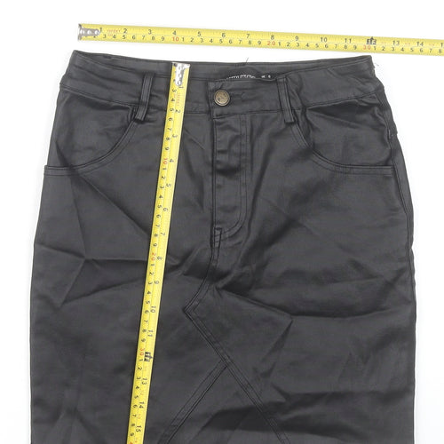 PrettyLittleThing Womens Black Size 8 Pencil Skirt Knee Length
