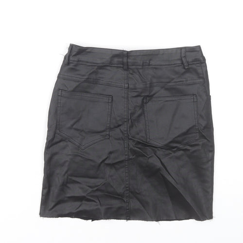 PrettyLittleThing Womens Black Size 8 Pencil Skirt Knee Length