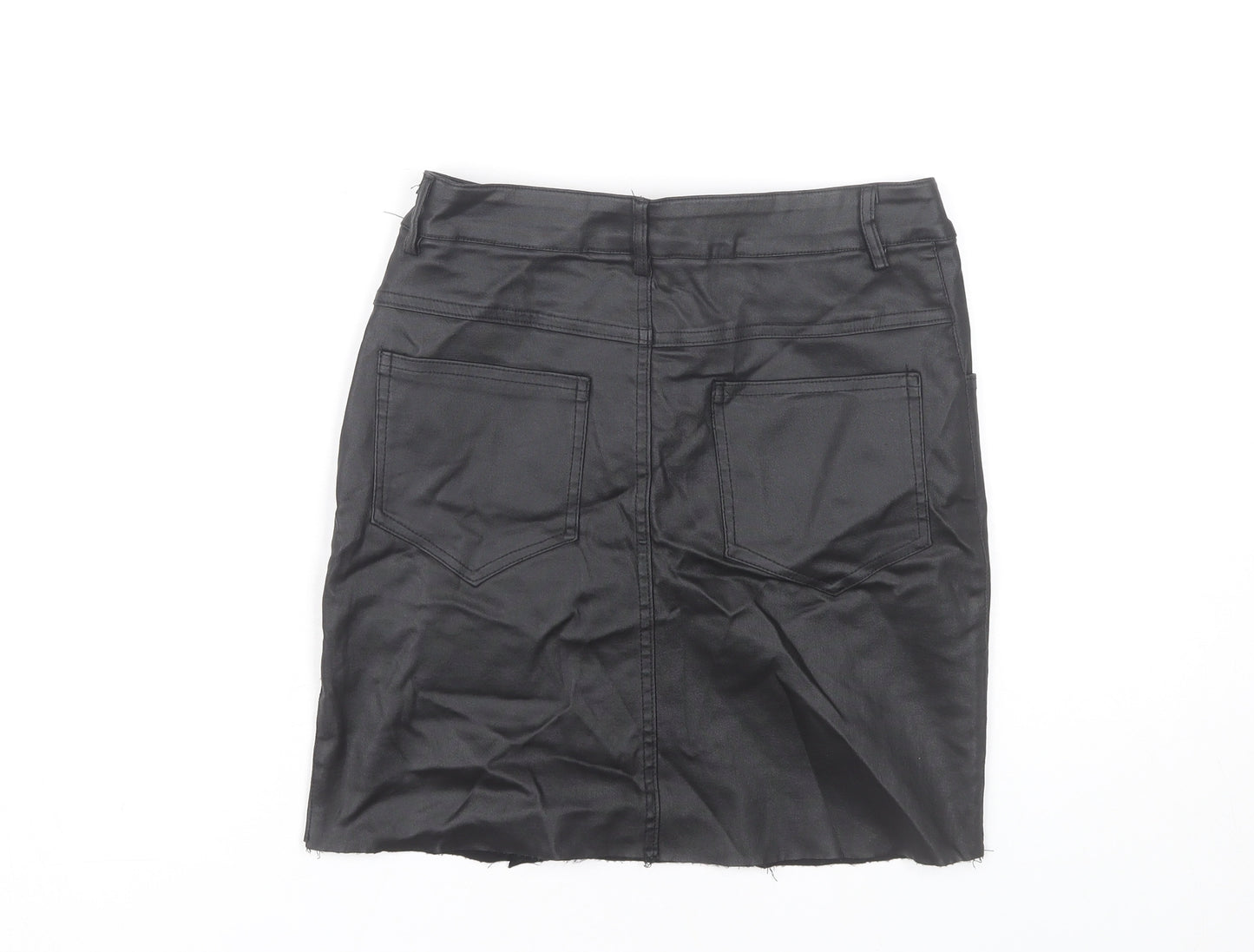 PrettyLittleThing Womens Black Size 8 Pencil Skirt Knee Length