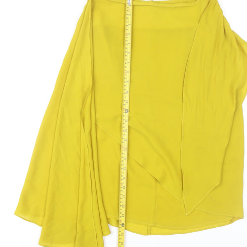 Zara Women’s Yellow XS Asymmetric Wrap Midi Skirt