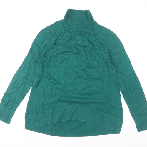 LOFT Women’s Green Mock Neck Pullover Jumper Size M Long Sleeve Knit