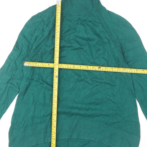LOFT Women’s Green Mock Neck Pullover Jumper Size M Long Sleeve Knit