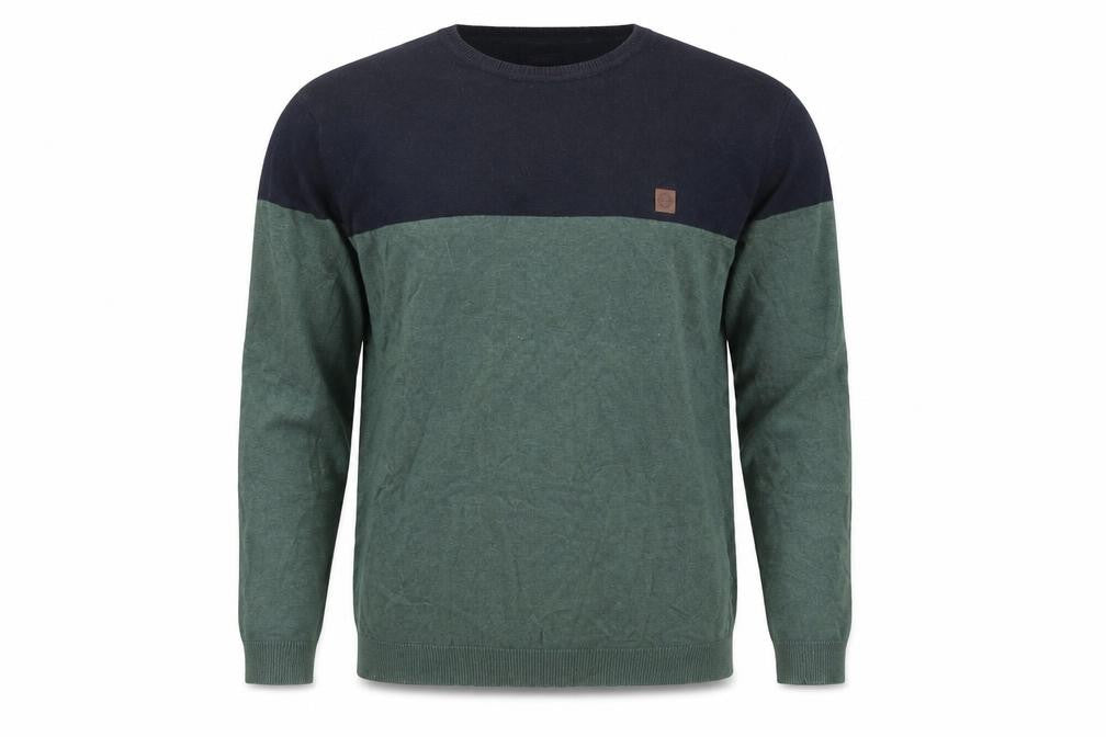 Front view of Springfield Men’s Green Blue Cotton jumper 2XL Crew Neck