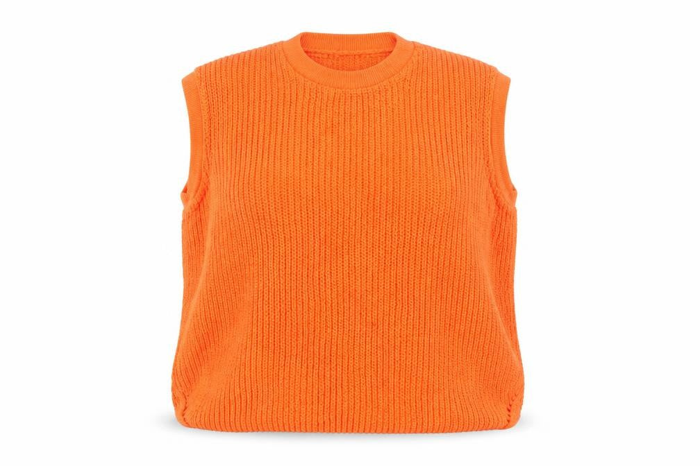 I Saw It First Womens Orange Sleeveless Knit Vest Jumper Size S