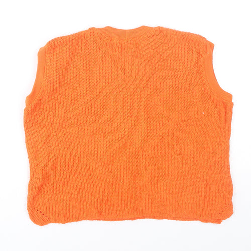 I Saw It First Womens Orange Sleeveless Knit Vest Jumper Size S
