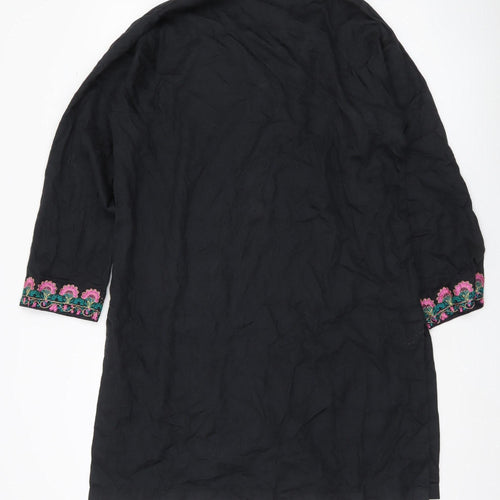 Khaadi Women’s Black Embroidered Cotton Kaftan Dress Size 10