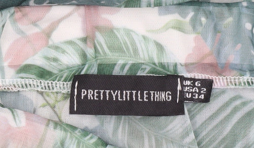 PrettyLittleThing Womens Tropical Wrap Maxi Skirt UK 6 Multicoloured