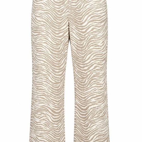 Motel Womens Beige Animal Print XS Flared Trousers
