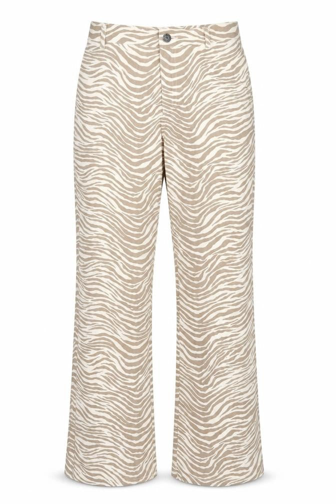 Motel Womens Beige Animal Print XS Flared Trousers