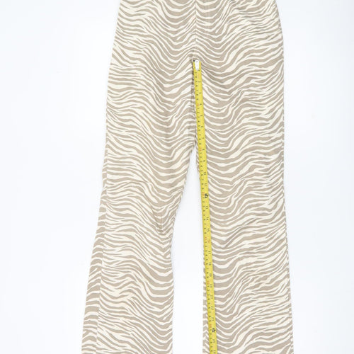 Motel Womens Beige Animal Print XS Flared Trousers