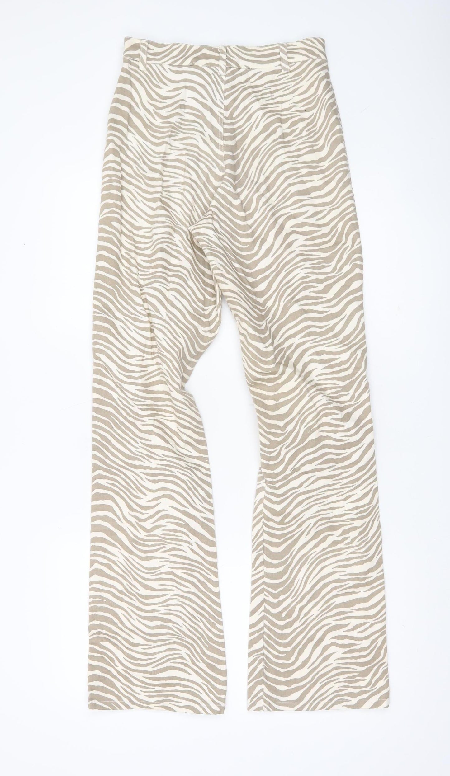 Motel Womens Beige Animal Print XS Flared Trousers