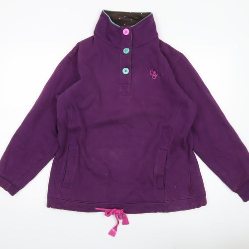 Sherwood Forest Womens Purple Henley Sweatshirt Size 18 Cotton Blend