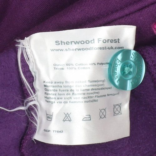Sherwood Forest Womens Purple Henley Sweatshirt Size 18 Cotton Blend