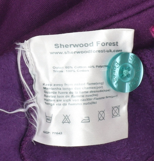 Sherwood Forest Womens Purple Henley Sweatshirt Size 18 Cotton Blend