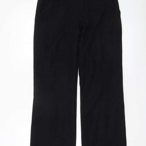 ELLE Womens Black Cropped Straight Leg Trousers UK 8 XS