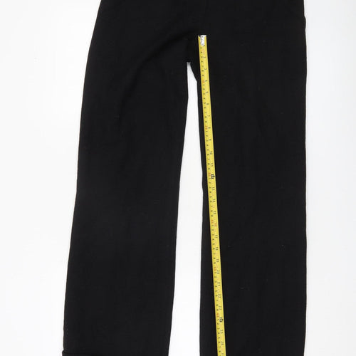 ELLE Womens Black Cropped Straight Leg Trousers UK 8 XS