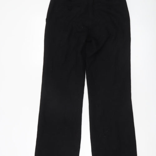 ELLE Womens Black Cropped Straight Leg Trousers UK 8 XS