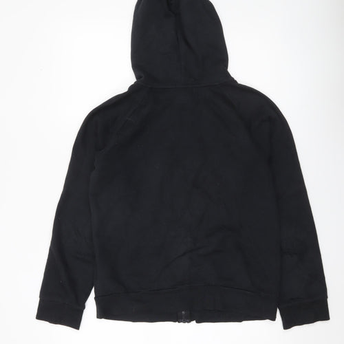 Under Armour Boys Black Full Zip Hoodie Size 13 Years Cotton Blend