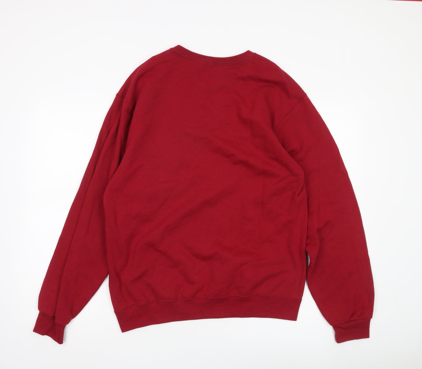 WWE Men’s Red Christmas Graphic Pullover Sweatshirt Size M