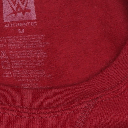 WWE Men’s Red Christmas Graphic Pullover Sweatshirt Size M
