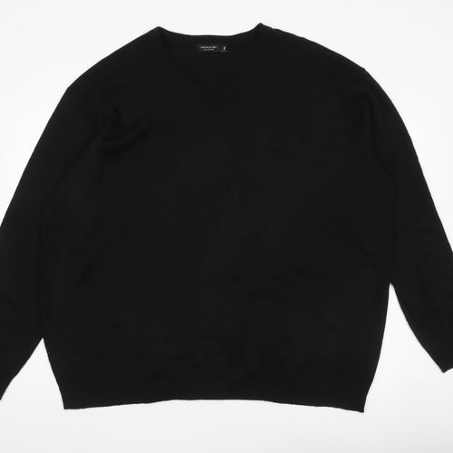 Capsule Men’s Black 2XL V-Neck Pullover Jumper Knitwear