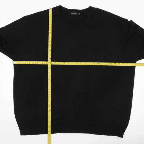 Capsule Men’s Black 2XL V-Neck Pullover Jumper Knitwear
