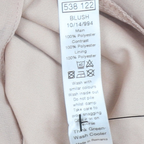 M&Co Women’s Beige Blouse Size 16 Flutter Sleeve Scoop Neck