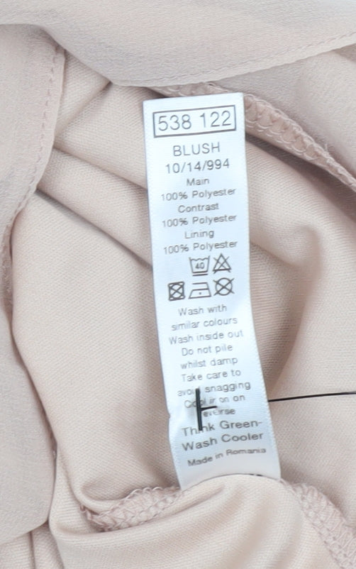 M&Co Women’s Beige Blouse Size 16 Flutter Sleeve Scoop Neck