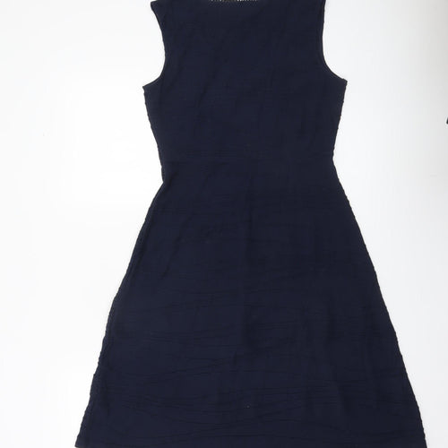 John Rocha Women’s Blue Size 8 A-Line Sleeveless V-Neck Dress