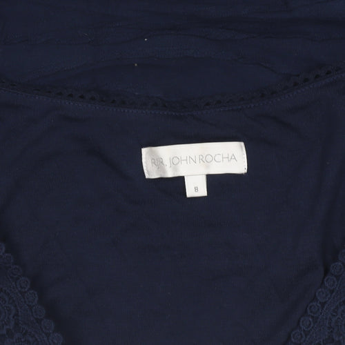 John Rocha Women’s Blue Size 8 A-Line Sleeveless V-Neck Dress