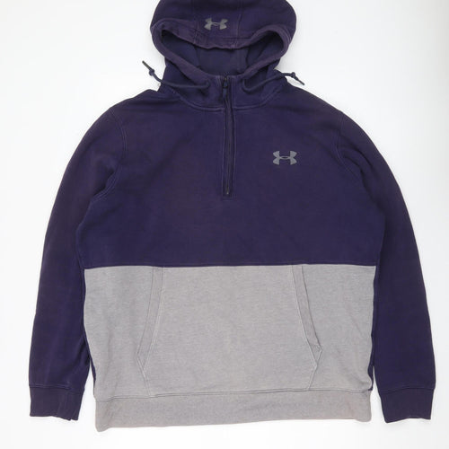 Under Armour Men’s XL Blue Grey 1/2 Zip Hoodie Fleece Slim Fit