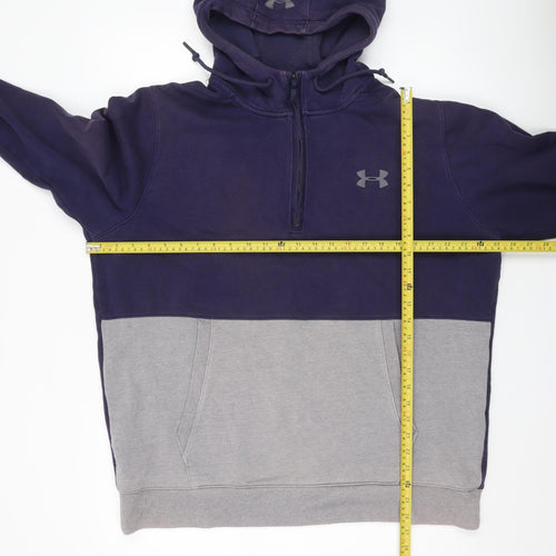 Under Armour Men’s XL Blue Grey 1/2 Zip Hoodie Fleece Slim Fit