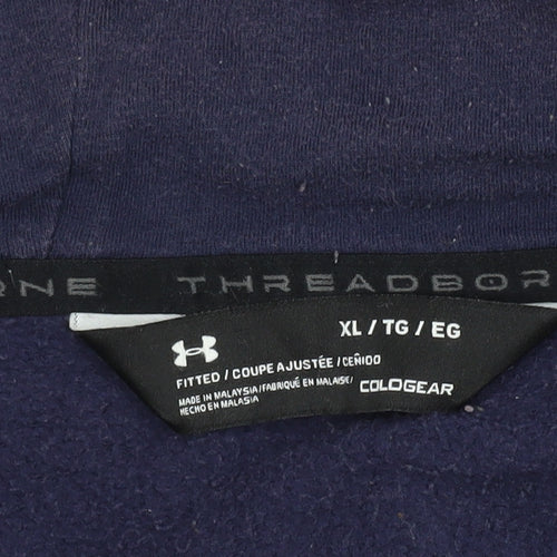 Under Armour Men’s XL Blue Grey 1/2 Zip Hoodie Fleece Slim Fit