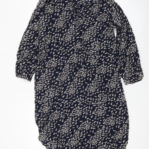 Apricot Women’s Blue Geometric Shift Dress UK 12 Long Sleeve