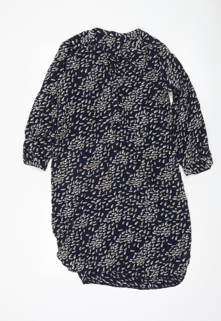 Apricot Women’s Blue Geometric Shift Dress UK 12 Long Sleeve
