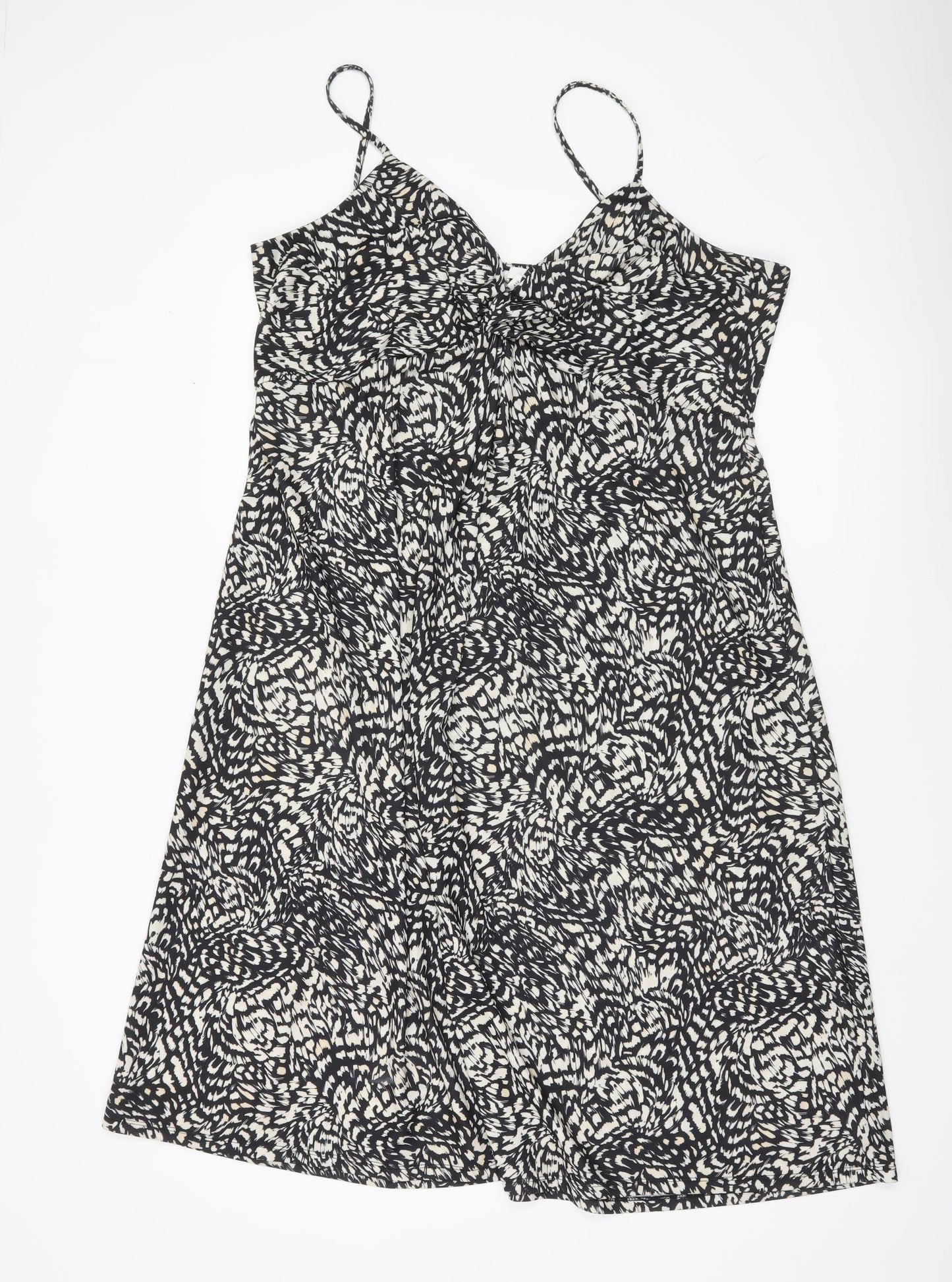 H&M Women’s Black XL Slip Dress Knee Length Summer V-Neck
