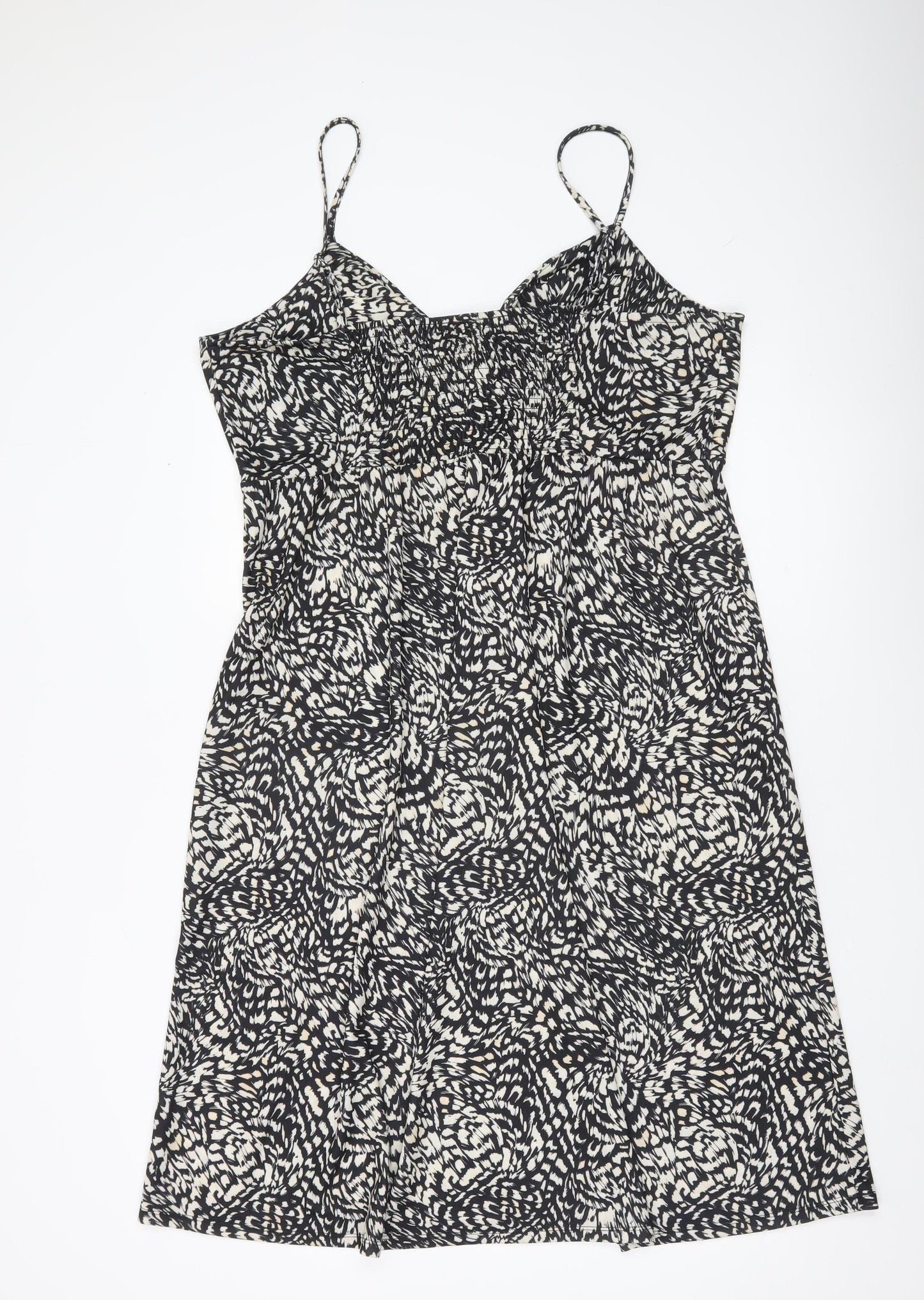 H&M Women’s Black XL Slip Dress Knee Length Summer V-Neck
