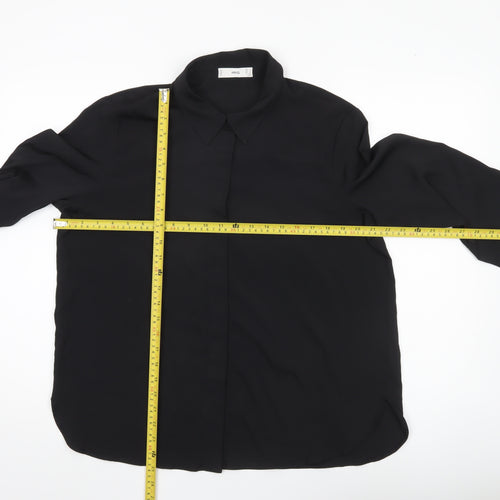 MNG Women’s Black Blouse Size 14 Long Sleeve Collared Workwear