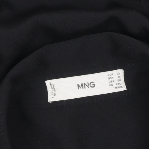 MNG Women’s Black Blouse Size 14 Long Sleeve Collared Workwear