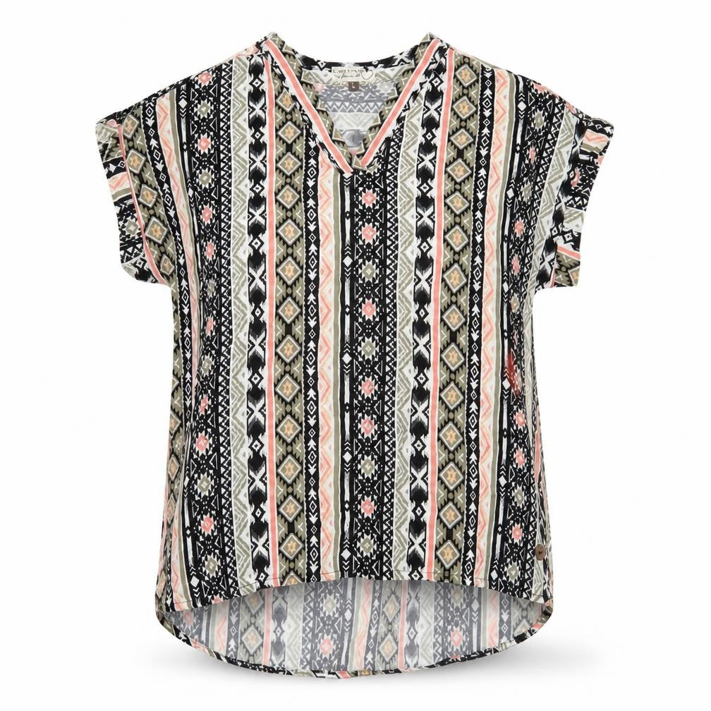 Front view of Eight2Nine Women’s Multicoloured Viscose Blouse L Boho Tunic