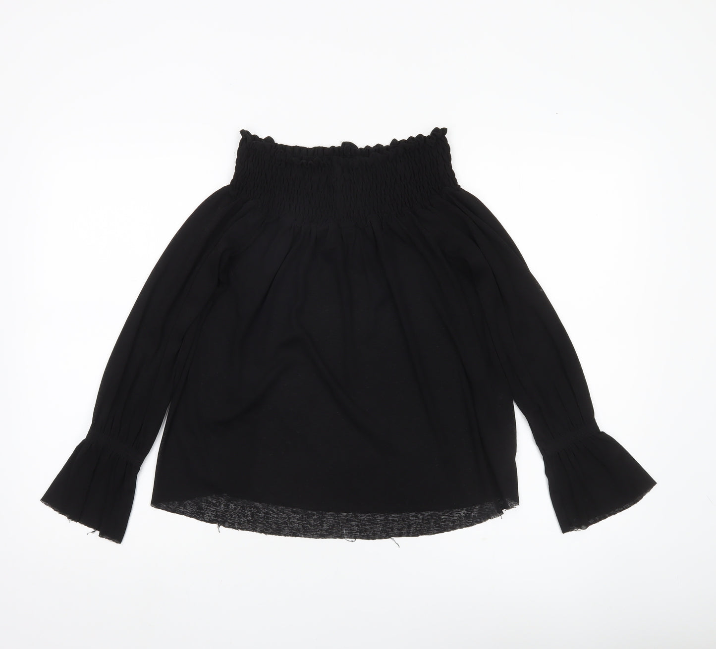ASOS Women’s Black Off Shoulder Bell Sleeve Tunic Blouse Size 10